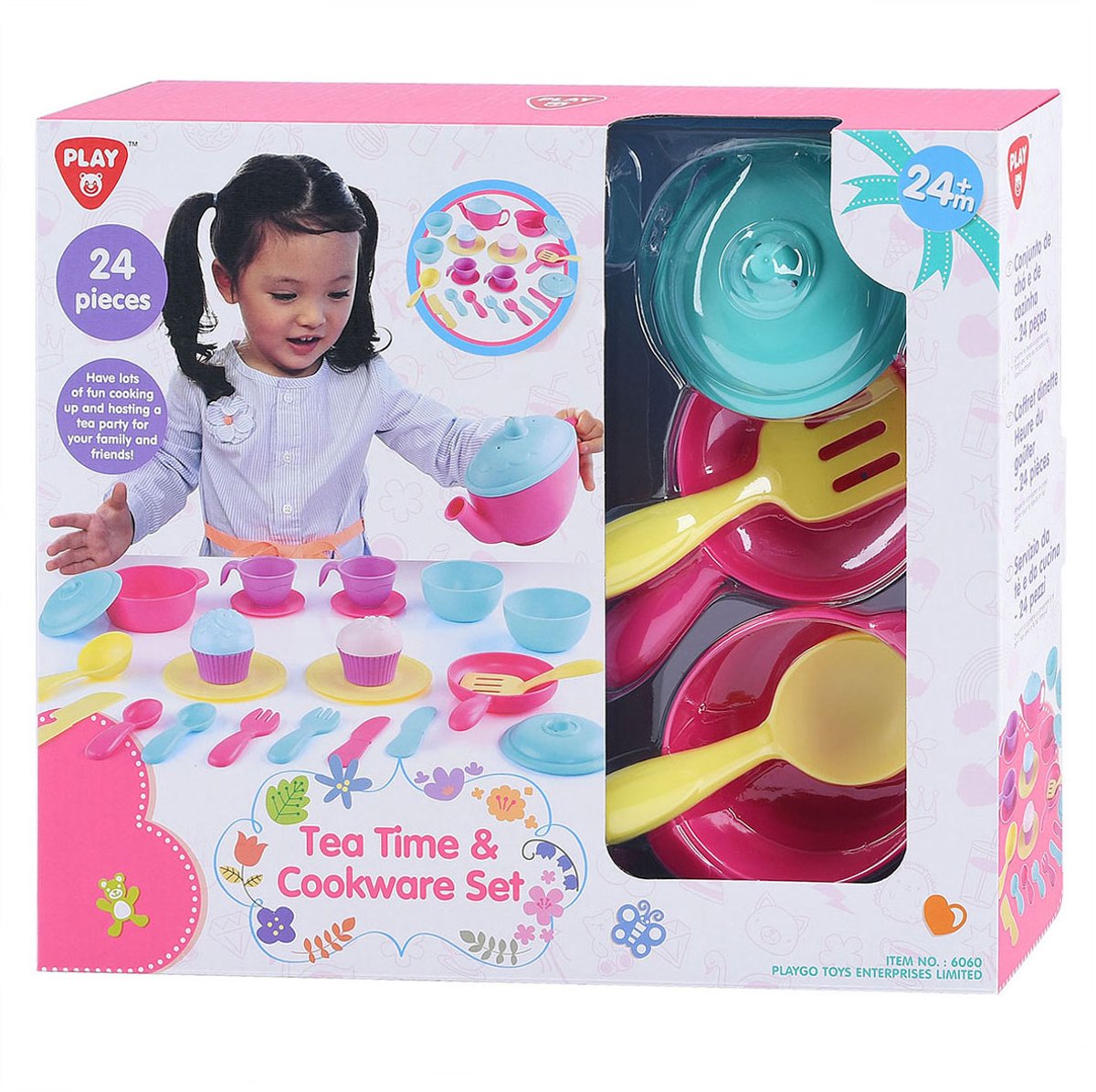 Play theeservies en kookaccessoires - 24-delig kinderservies speelgoed.