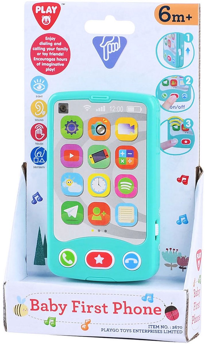 Play baby speelgoed telefoon met geluid voor peuters en kleuters.