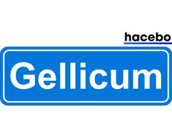 Hacebo - Plaatsnaam Sticker - 29x10 CM - Gellicum sticker - Verkeersborden sticker - grappige cadeaus - Gellicum