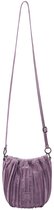 FREDsBRUDER Leren Schoudertas Say Hello Drawstring Bucket Bag Lavender Paars