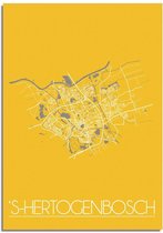 DesignClaud s-Hertogenbosch Plattegrond poster Geel - A2 poster (42x59,4cm)