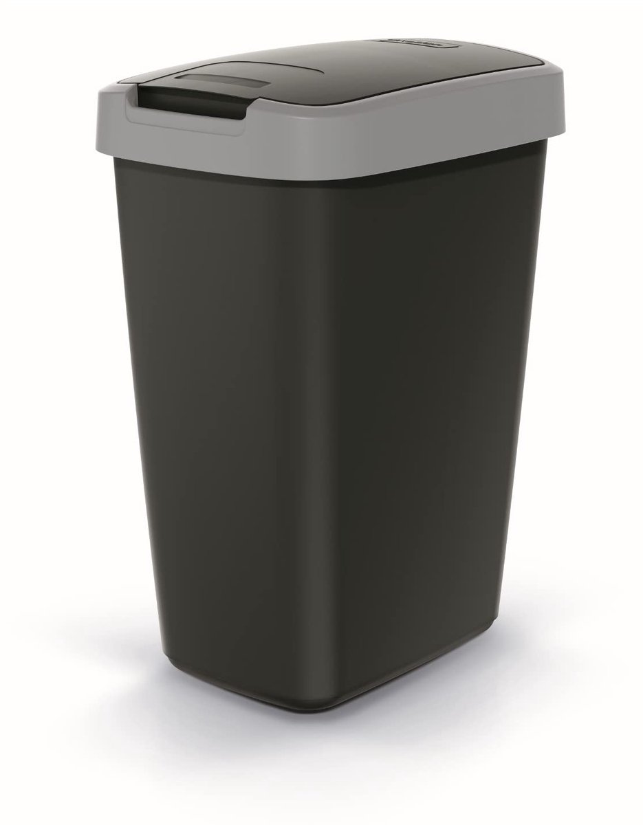 Compacte Vuilnisemmer met Zwenk- en Klapdeksel - 12 Liter - Afvalscheiding en Recycling - Kunststof