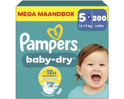 Pampers - Baby Dry - Maat 5+ - Mega Maandbox - 200 Stuks - 12-17 kg