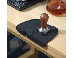 Siliconen Koffie Tamper Mat - Antislip - 1 stuk - Zwart - 12x17.5x3 cm