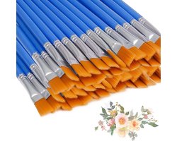 Kleine platte kwasten - 60 stuks - nylon - voor details en kunst