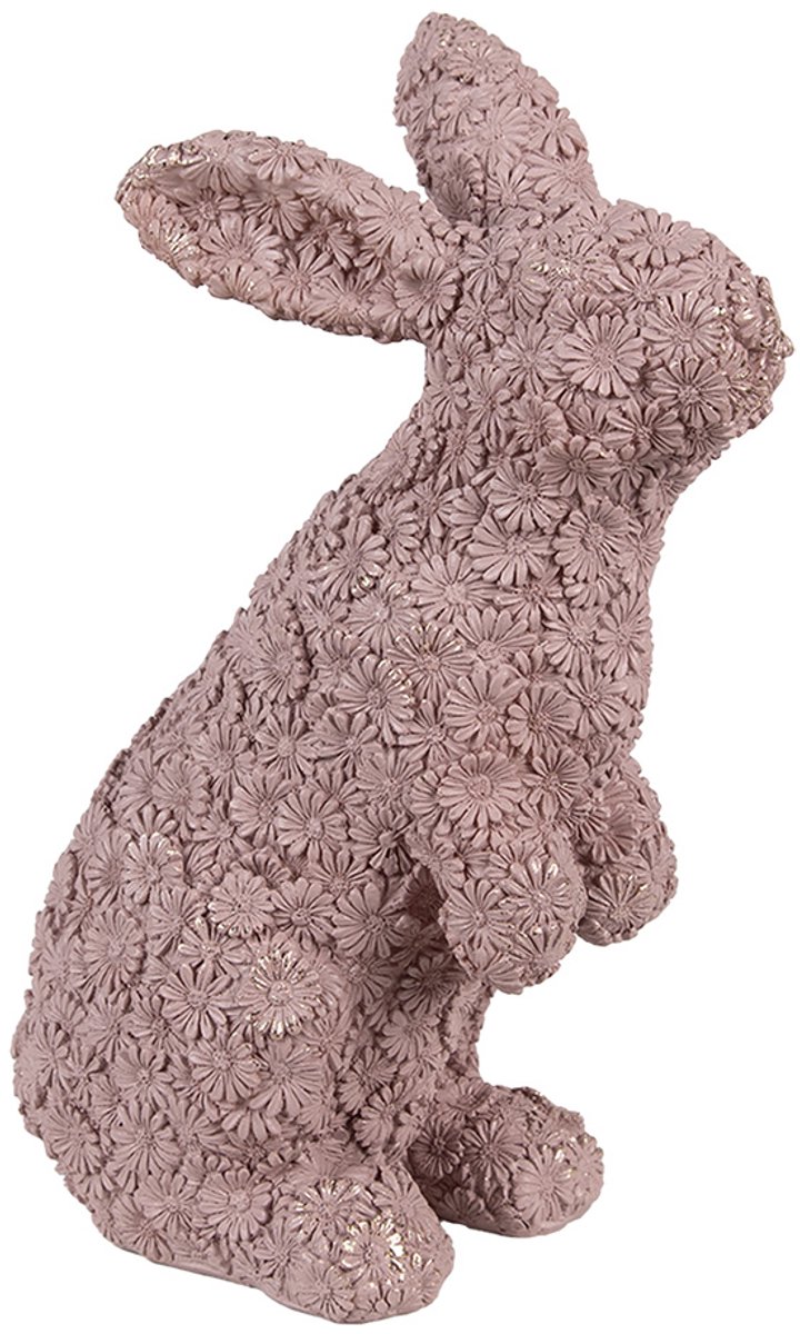 Decoratie Beeld Konijn 19x11x26 cm Roze Kunststof