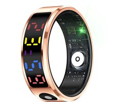 WizBay Premium Select® Smart Ring Color LED Rosé Goud - Maat 11 - Hartslag Slaap Zuurstof - Gesture - Multi Sport Modi