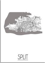 DesignClaud Split Plattegrond poster A3 + Fotolijst wit