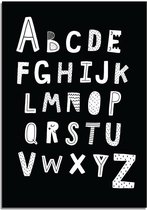 DesignClaud ABC poster - Alfabet poster - Zwart A2 + Fotolijst wit