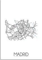 DesignClaud Madrid Plattegrond poster A2 + Fotolijst zwart
