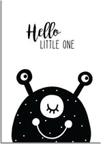 DesignClaud Hello Little One - Beest - Zwart wit poster A2 poster (42x59,4cm)