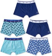 Little Label - boxershorts jongens 5 pack - groen blauw walvis - 110-116 / 6Y - extra zachte bio-katoen