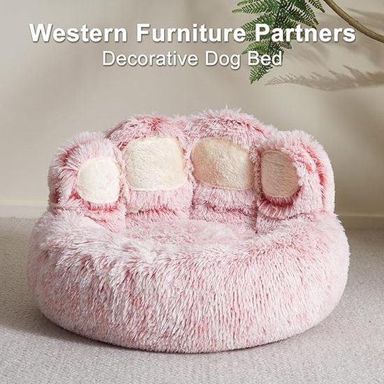 Een PETS-TOP® Wasbare, Zachte Hondenmand - Zachte Donut Hondenmand Met Afneembare Hoes Ronde Donut Hondenmand Voor Kleine En Grote Honden Diameter 115 Cm Parelgrijs