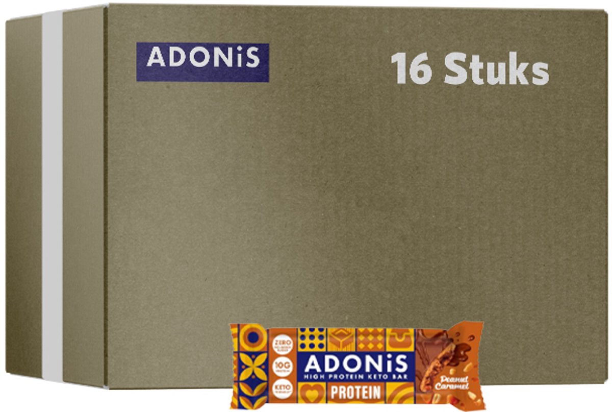Adonis | High Protein Bar | Peanut Caramel | 16 Stuks | 16 x 45g