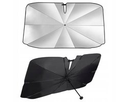 Zonnescherm Auto - Titanium Zonnescherm - 145x83cm - Zilver/zwart - 3-seconden Opvouwbaar - Beschermt het interieur - Voor Auto & SUV