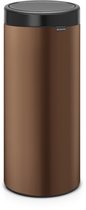 Bol.com Brabantia Touch Bin Prullenbak - 30 l - Warm Bronze/Matt Black deksel aanbieding
