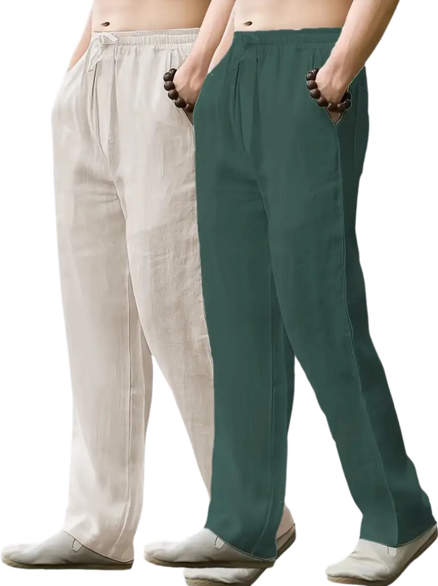 Amphia Linnen broek voor dames, zomerbroek, grote maten, brede broek