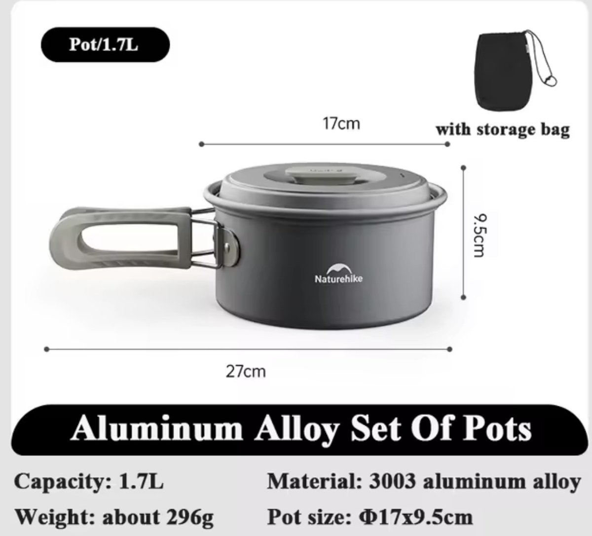 AUTOPkio Camping Kookset, Outdoor Camping Pannen Potten en Fornuis - Non Stick Opvouwbare Kookgerei Kit voor BBQ Picknick Wandelen Backpacken Reizen 1-2 Personen Gebruik