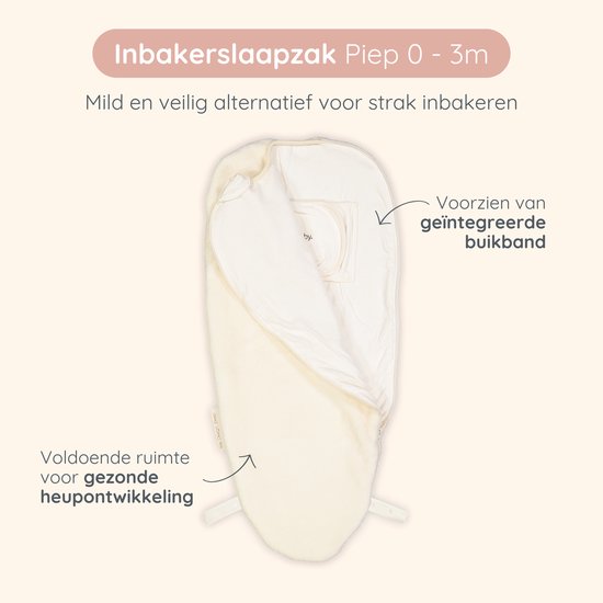 Puckababy Original Piep Inbakerslaapzak (0-3m) - Teddy - Pure van Puckababy — afbeelding 2