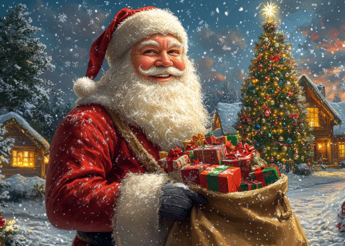 Kerstpuzzel 3 x 1000 Stukjes - Mr. Broccoli 3 in 1 Puzzel Kerstmis - Kerstman en Kerstboom - Inclusief Poster - FSC® - 68 x 48 cm - Legpuzzel Kerst - Kerstpuzzels voor Volwassenen — afbeelding 2