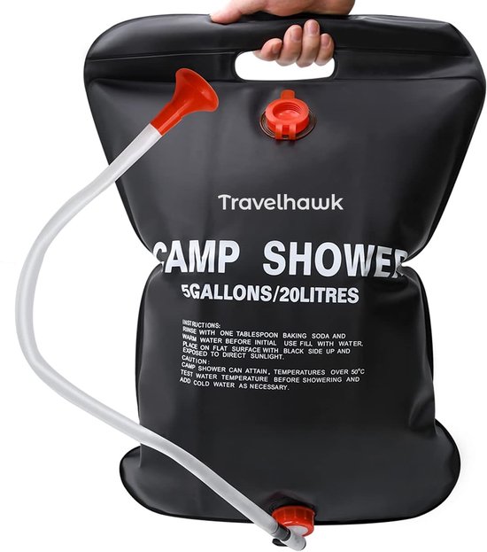 Travelhawk Campingdouche - 20 Liter - Buitendouche - Buitendouche Camping - Opvouwbaar - Voor op Reis & Camping - Zwart van Travelhawk — afbeelding 2
