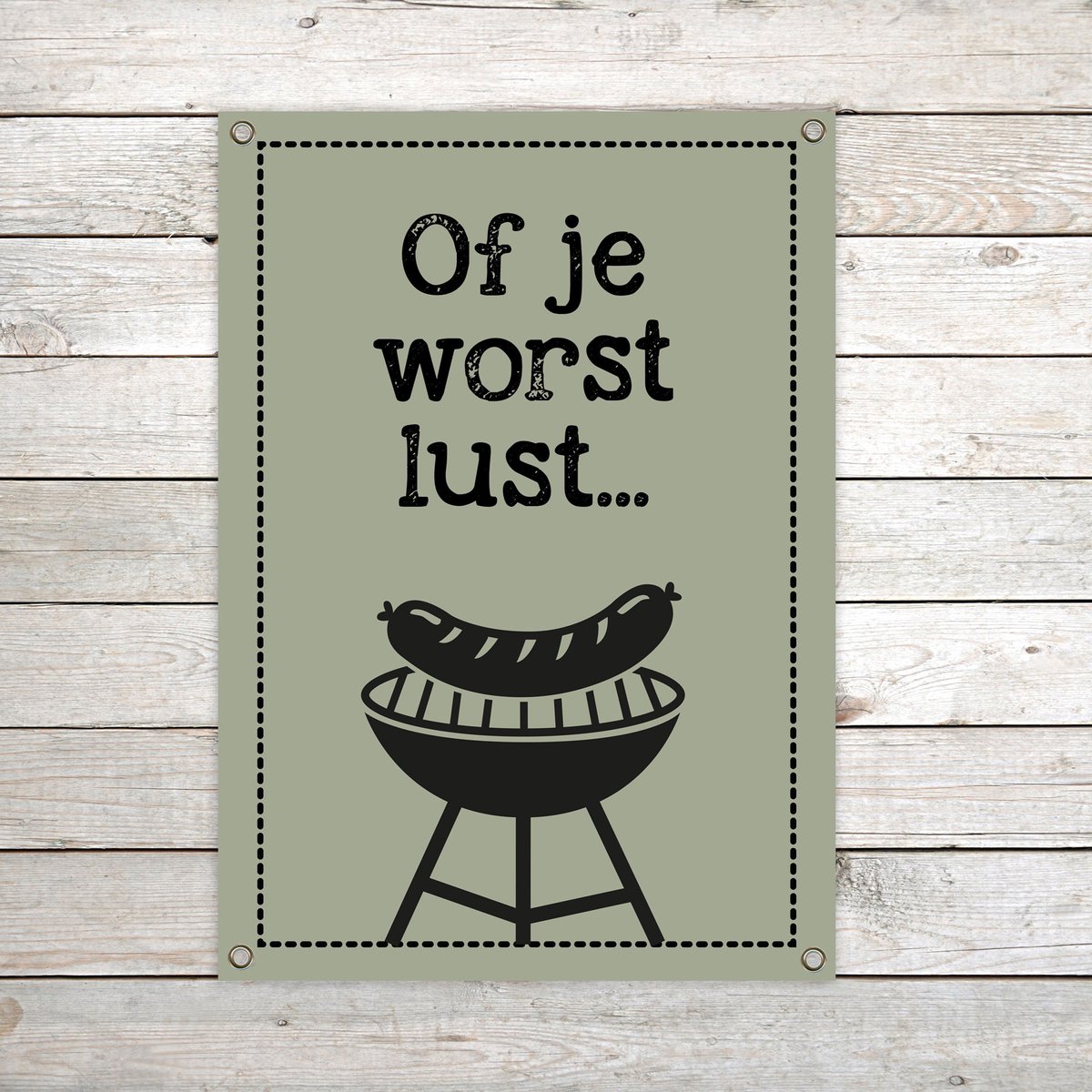 Tuinposter BBQ - grappige tuinposter - vaderdag cadeau man - buitenposter BBQ - mancave de