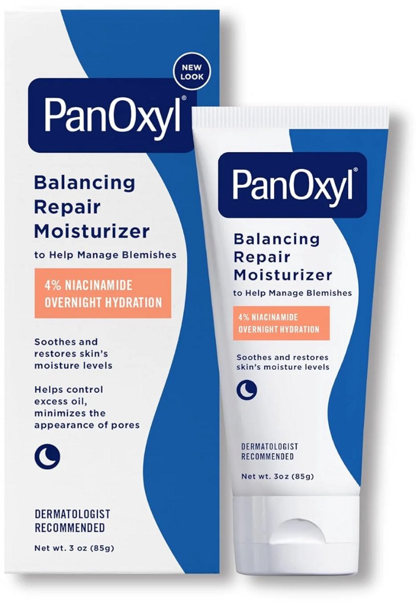 PanOxyl Balancing Repair Moisturizer – Nachtcrème met 4% Niacinamide – Hydraterende Gezichtsverzorging – 85g