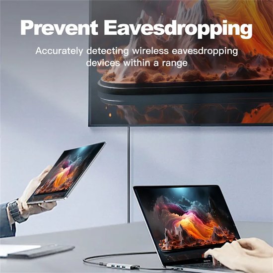 Wantsdetector, verborgen cameravinder, anti-spy, anti-opname detector, RF- signaal, bug detector voor GSM, GPS, locator, tracker, camera, afluisterapparaten, draadloze camera's voor hotel, thuis