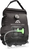 needventure® Solar Douche - Camping Douchezak - Buiten Douche - Tuindouche - Inclusief Thermometer - Waterzak Met Douchekop - 20L - Zwart