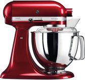 Bol.com KitchenAid keukenmachine - Artisan - Keukenrobot met 7 accessoires - 300 W - 48 L - Rood aanbieding