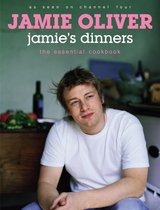 Jamie Oliver in wit T-shirt, op de cover van zijn kookboek 'jamie's dinners'.