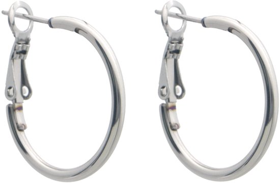 Boucles d'oreilles femme - Argent - Acier inoxydable (RVS) - Design intemporel - 25 mm