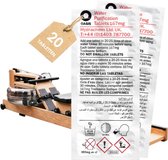 LevinQ® Water Roeitrainer Puritabs Tabletten Roeimachines 2 x 10 tabletten + Handschoenen geschikt voor o.a. Skandika, WaterRower, Fluidrower, Nohrd enz T.H.T. 2030!