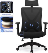 Bol.com Hiaonyx bureaustoel-ergonomische bureaustoel-bureaustoelen voor volwassenen-hoogte verstelbare armleuningen-3D lendenste... aanbieding