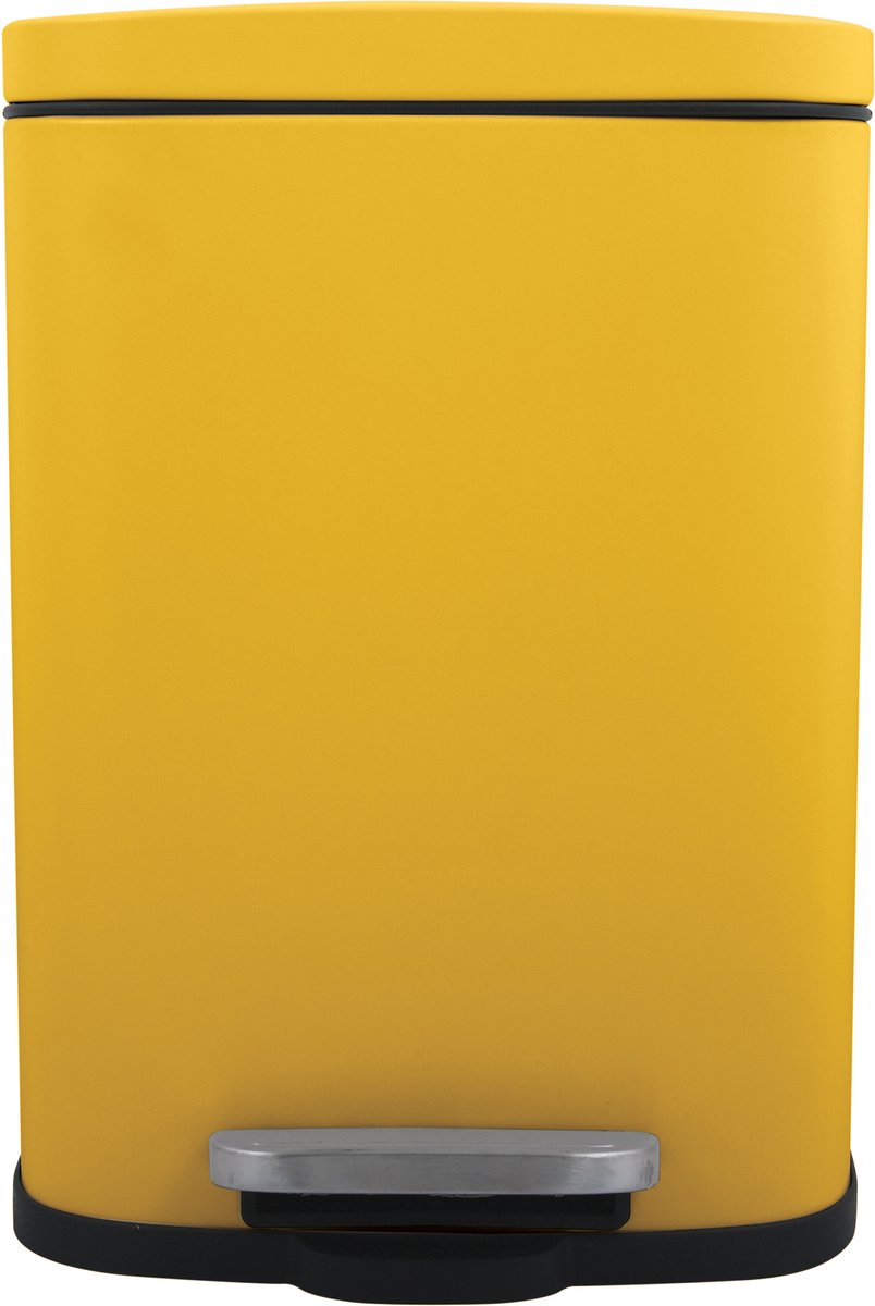 Goedkoopste Spirella Pedaalemmer Venice - safraan geel - 5 liter - metaal - L21 x H30 cm - soft-close - toilet/badkamer