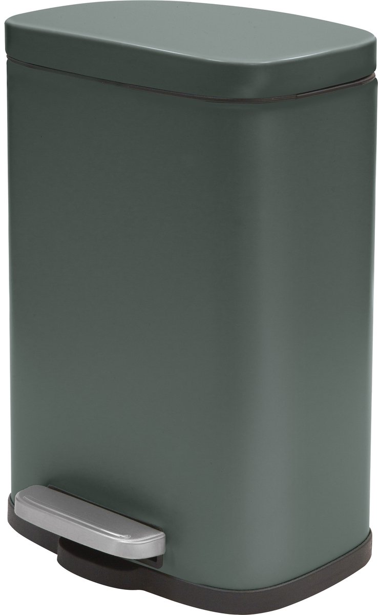 Goedkoopste Spirella Pedaalemmer Venice - donkergroen - 5 liter - metaal - L21xH30 cm - soft-close - toilet/badkamer