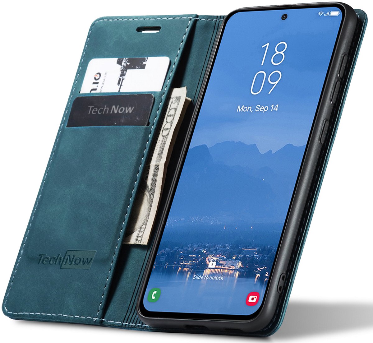 Hoesje geschikt voor Samsung Galaxy S25 Plus - Book Case Leer Slimline Blauw