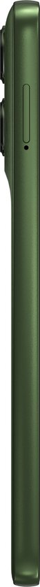 Zijaanzicht van een groene Motorola telefoon.
