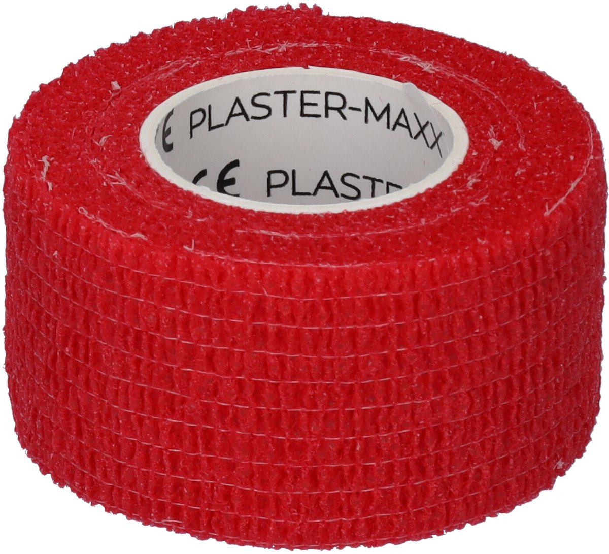 Goedkoopste Plastermaxx Pleisters op rol Waterproof - Hypoallergene en elastische pleister - Rood - werkt zonder lijm - Rekbaar - anti allergisch - latex vrij - absorbeert bloed - afscheurbaar - lengte 450cm x breedte 2,8cm -voor thuis of op reis
