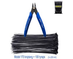 100 stuks Tyraps met Scherpe mini Kniptang - model 170