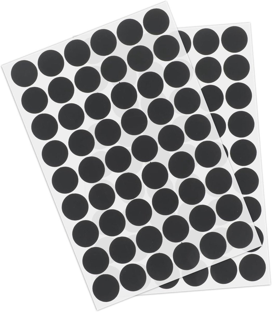 Zelfklevende schroefgatstickers 108 stuks zwart waterdicht voor wandkasten boekenkast bureau meubelreparatie