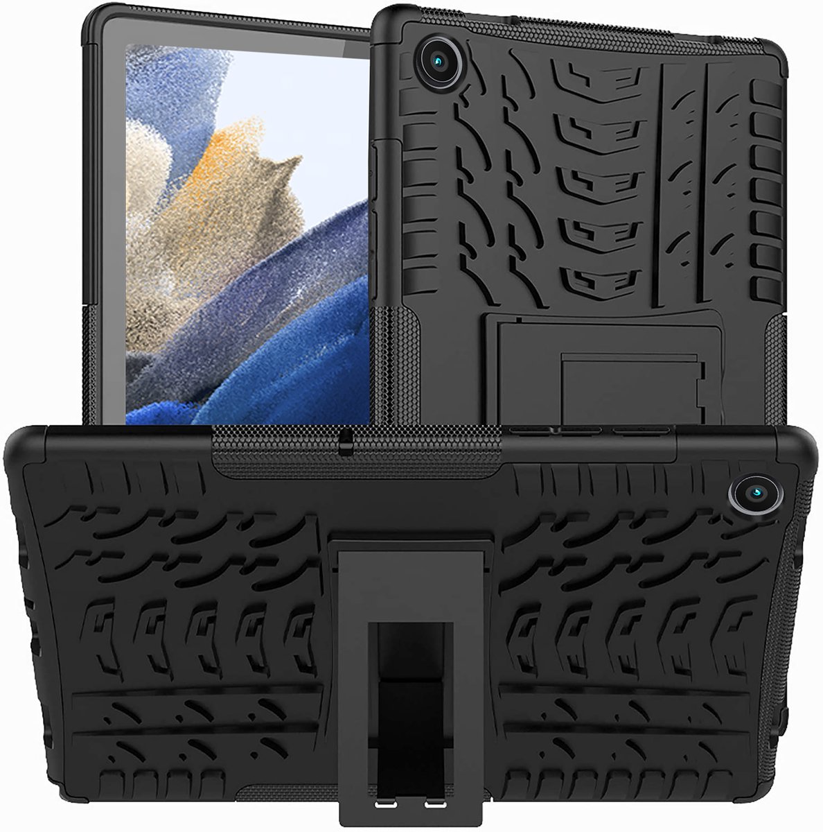 Cazy tablet Hoes geschikt voor Samsung Galaxy Tab A8 - Rugged Back Case - Zwart