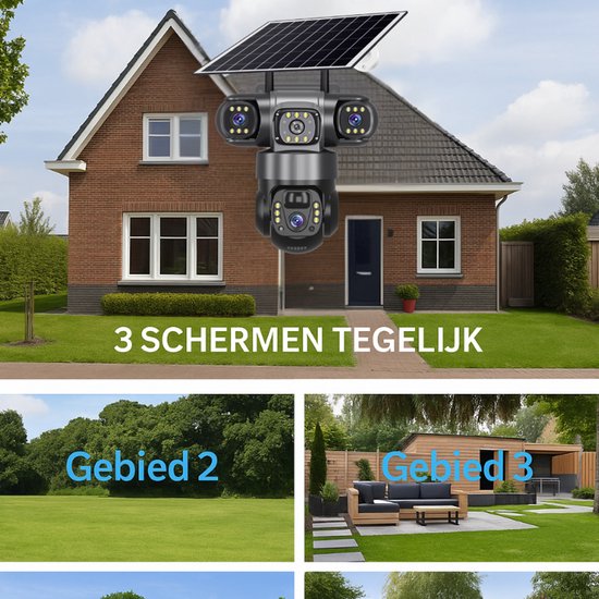 Narvie - 4G 4K Zonnepaneel Beveiligingscamera - 3 Lenzen - AI Detectie - PTZ van NARVIE — afbeelding 4