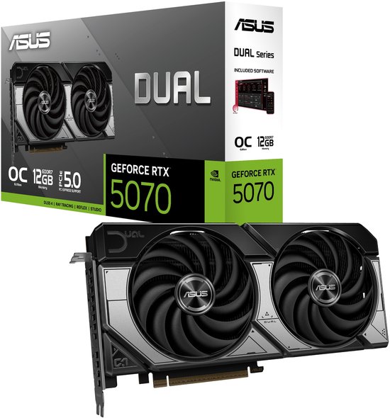 ASUS Prime Dual NVIDIA GeForce RTX 5070 OC Edition - Videokaart - 12GB - GDDR7 - PCIe 5.0 - 1x HDMI 2.1b - 3x DisplayPort 2.1a