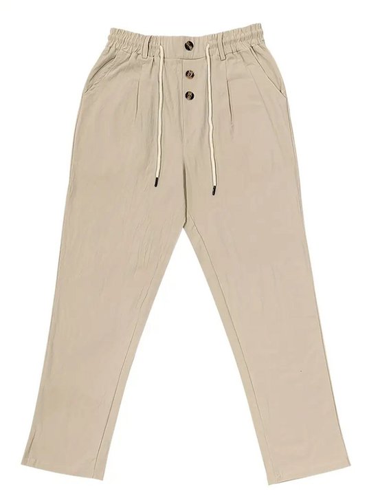 Linnen broek voor heren, losse casual katoenen yogabroek