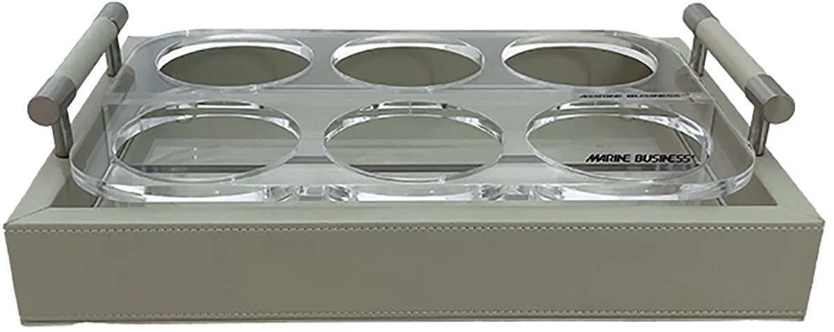 Marine Business Waves kunstleren beige Glazenhouder maat M