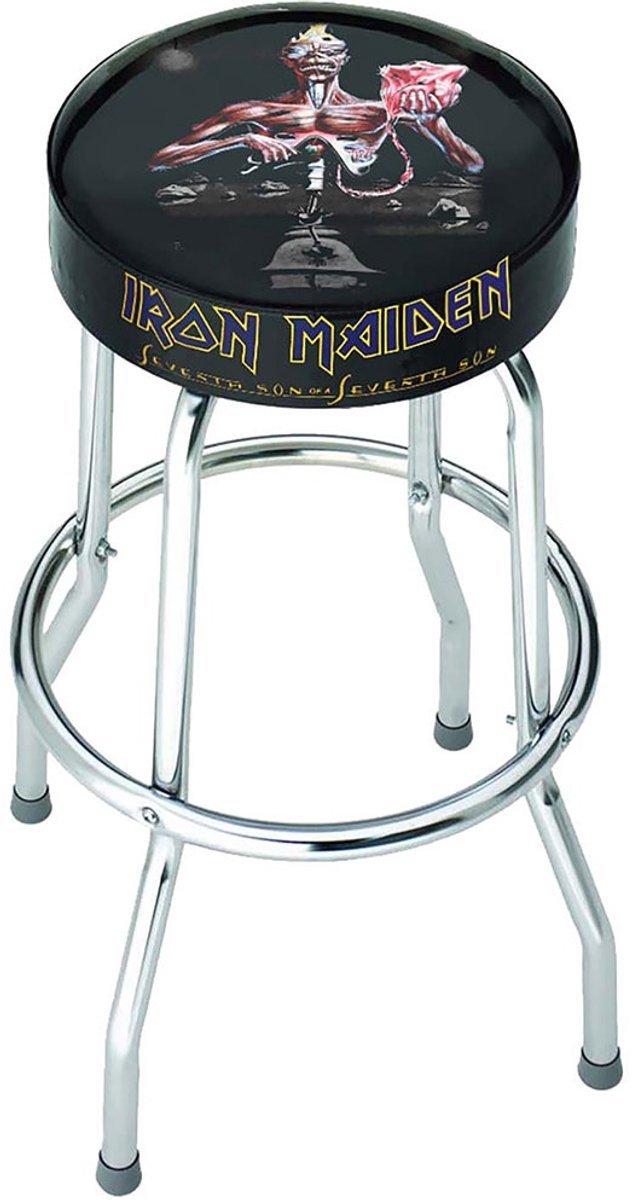 Rocksax Iron Maiden - Seventh Son Barkruk - Zwart