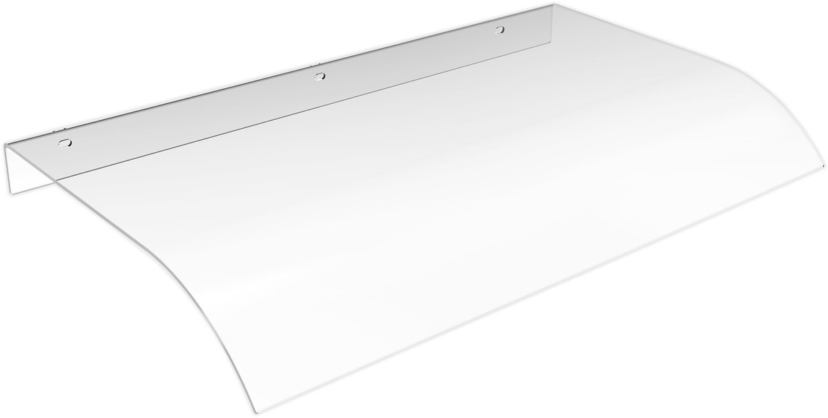 Aufun Transparante voordeurluifel 80 x 50 cm, voordeurluifel, gemaakt van 3,5 mm dik transparant PET, geschikt voor Garage, Balkon, Raam, Huis