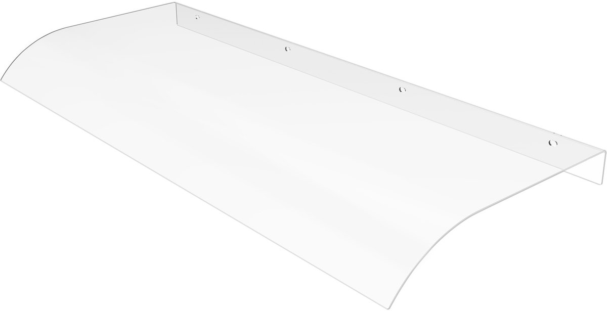 Aufun Transparante voordeurluifel 120 x 50 cm, voordeurluifel, gemaakt van 3,5 mm dik transparant PET, geschikt voor garage, balkon, raam, huis