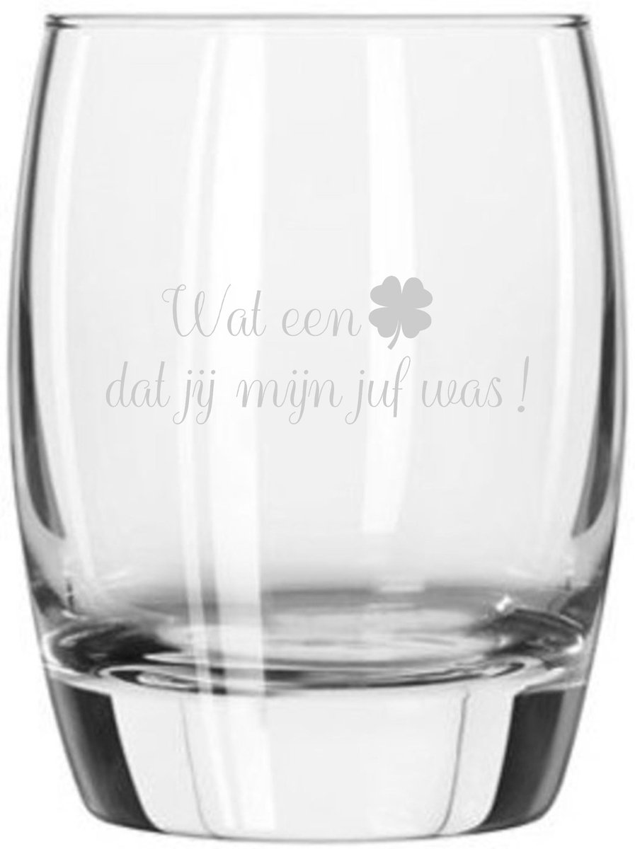 gravering - waterglas - waterglas met gravering - uniek cadeau - bedankt juf - bedankt meester - meester en juffen dag - einde schooljaar - cadeau van glas - zandstraal gravering - bedankt -